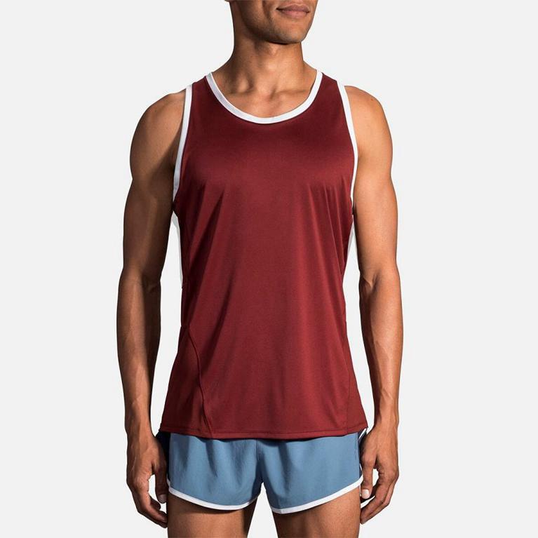 Brooks Stealth Running Tank Top - Men's - Red (87921-AEDF)